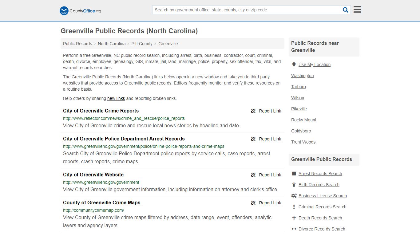 Public Records - Greenville, NC (Business, Criminal, GIS, Property ...